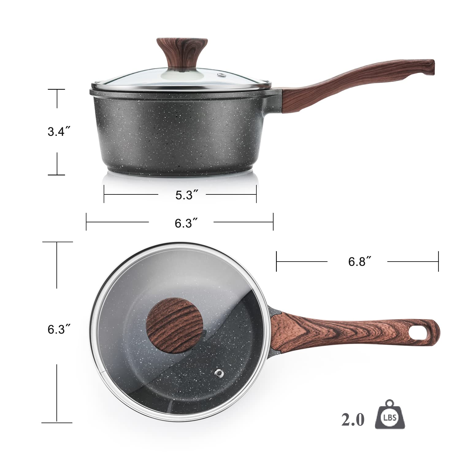 Foto 7 | Set De Sartenes Sensarte Antiadherentes Con Tapa De 1 5 L + 2 5 L De Inducción - Venta Internacional.