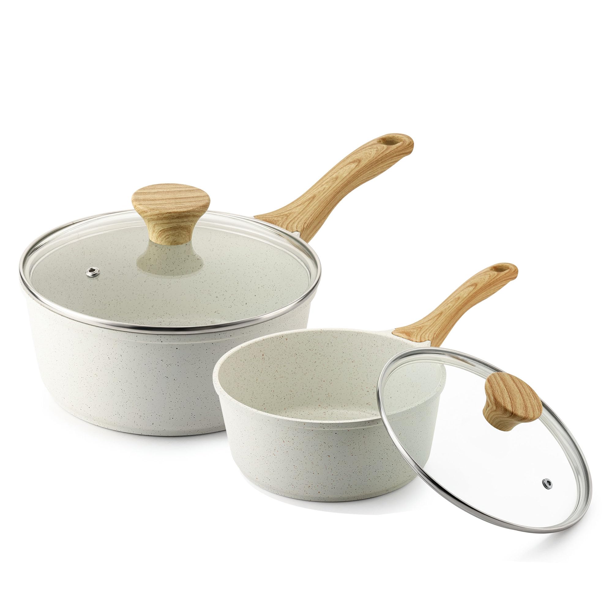 Foto 2 pulgar | Cacerola Sensarte De Cerámica Blanca Antiadherente De 1 5 O 2 5 Cuartos De Galón Con Tapa - Venta Internacional.