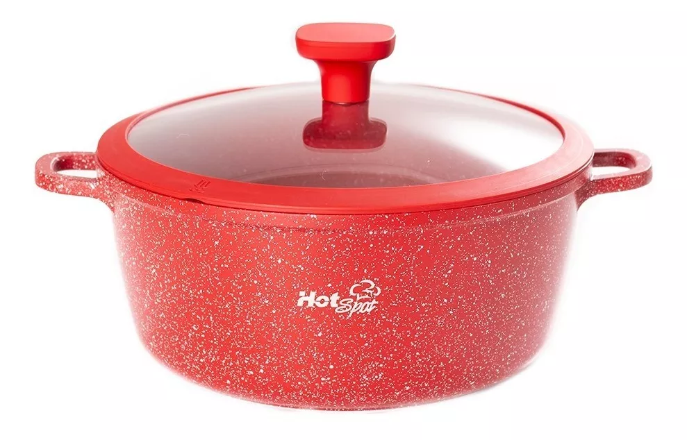 Foto 2 pulgar | Olla de Aluminio Fundido Hot Spot 28cm Cocina Antiadherente Rojo