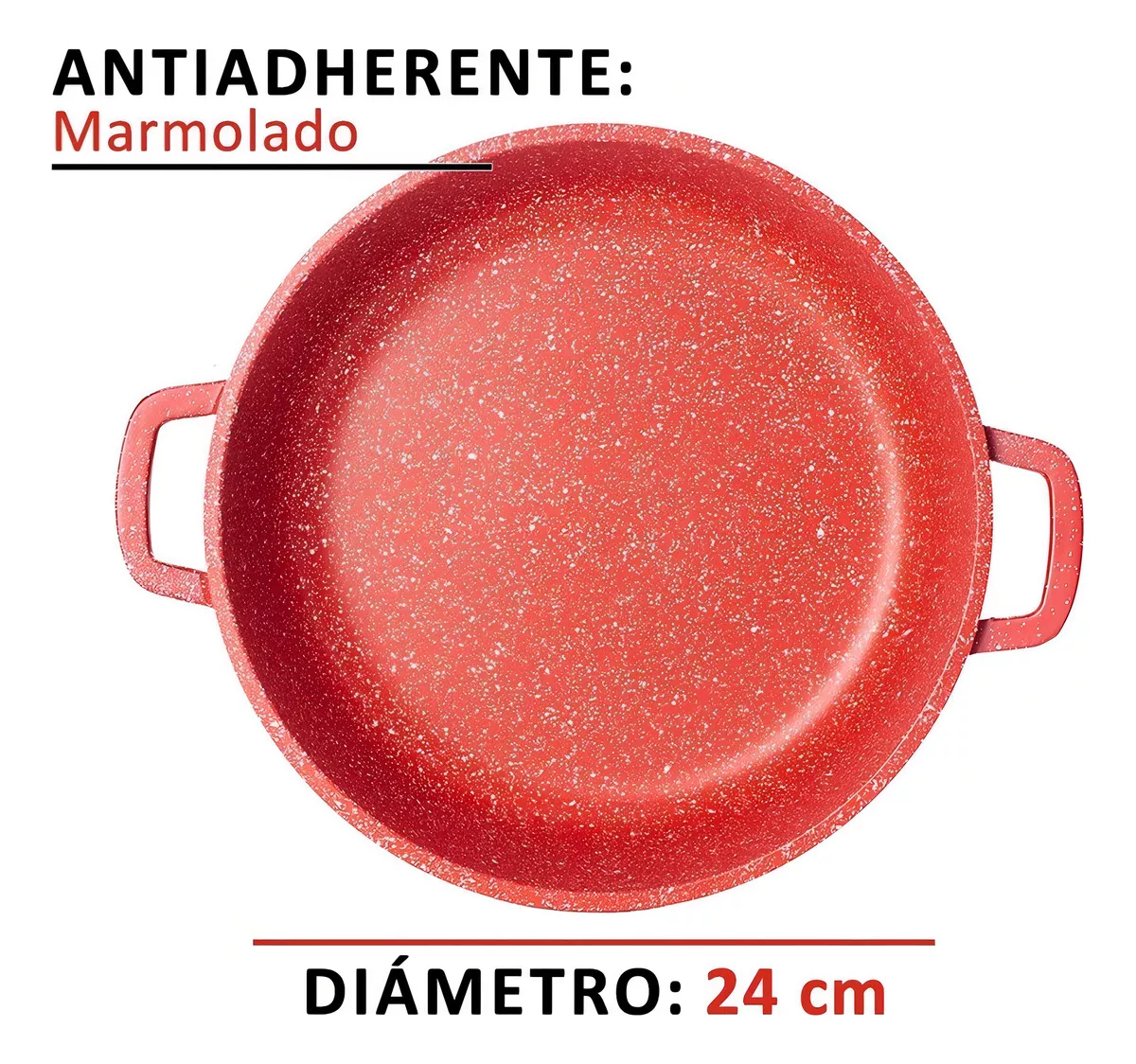 Foto 3 pulgar | Olla de Aluminio Fundido Hot Spot 28cm Cocina Antiadherente Rojo