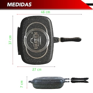 Foto 2 | Sartén Doble Rd Royal Cook Cara Antiadherente Sartén Para Barbacoa Portátil De Doble Cara Con Empaque Extra