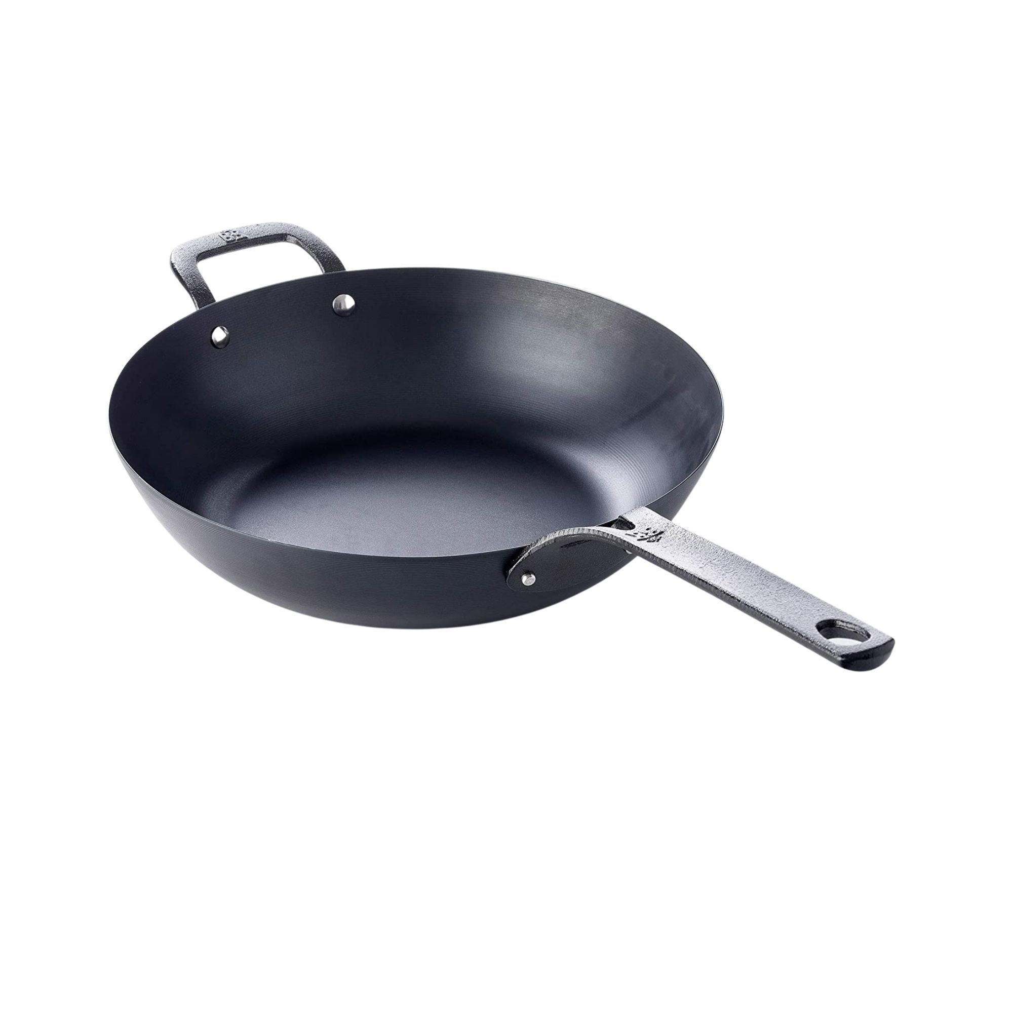 Sartén Wok Bk color Negro De Acero Al Carbono Antiadherente 30cm color Negro $2,189