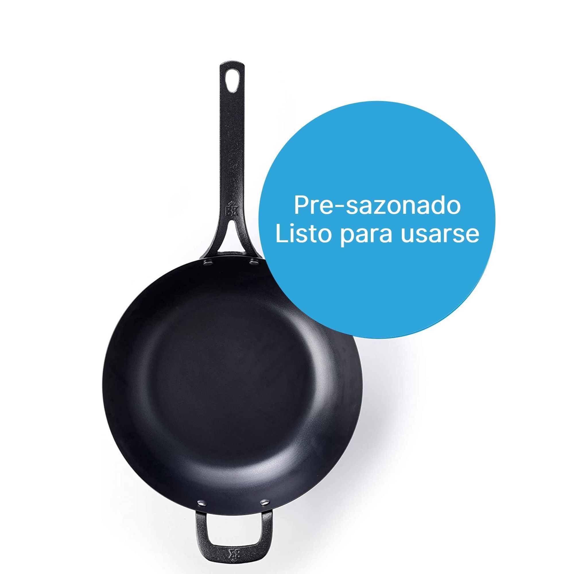 Foto 3 pulgar | Sartén Wok Bk color Negro De Acero Al Carbono Antiadherente 30cm color Negro