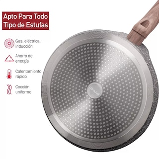 Foto 3 | Sarten Crepera Antiadherente 28cm Aluminio Aleman Gris Oxford