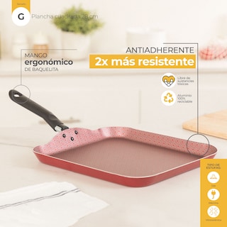 Foto 5 | Plancha Cuadrada Ekco Classic color Rojo