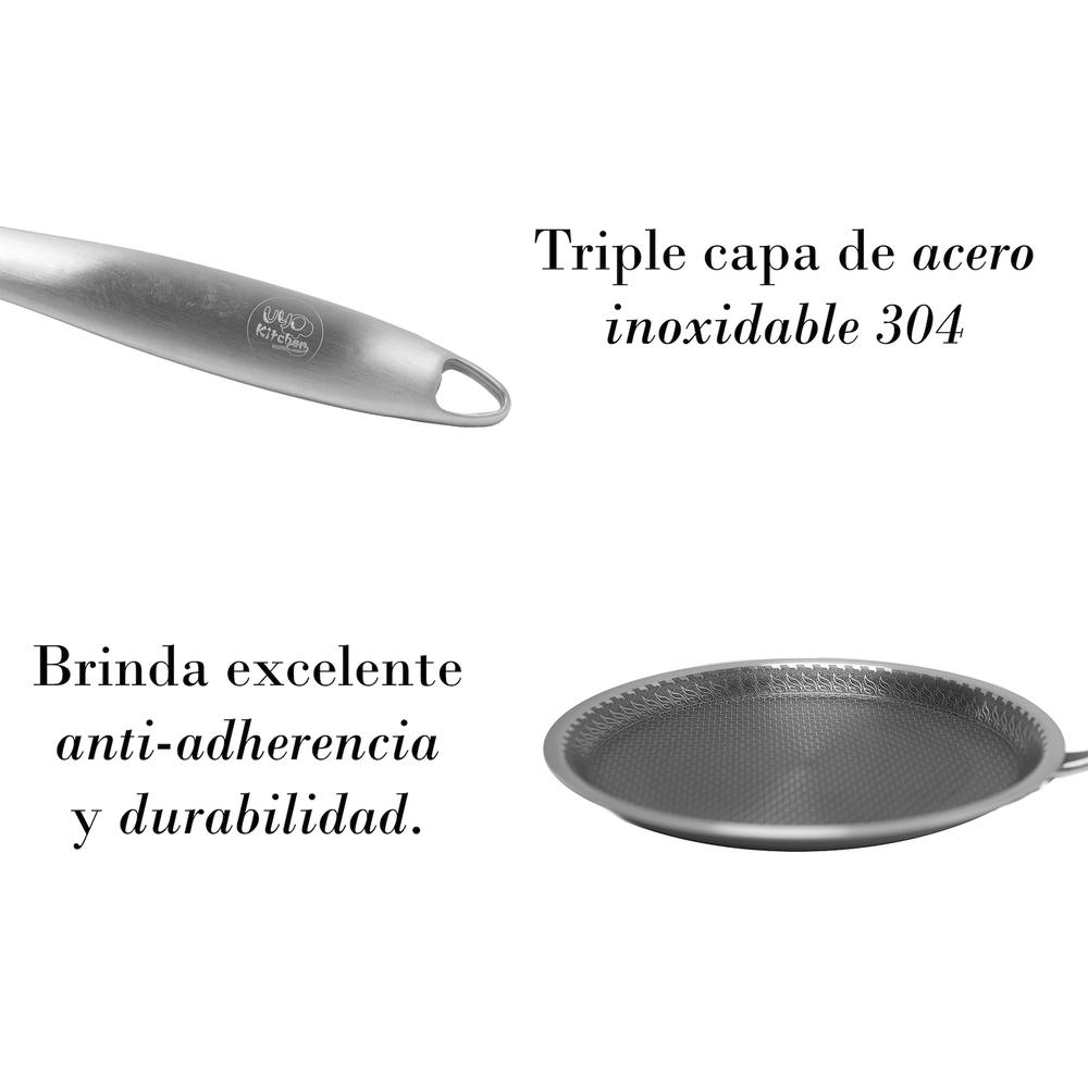 Foto 7 | Sartén Pizza Pan Triple Capa de Acero Inoxidable