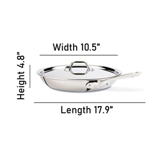 Foto 7 | Sartén All-clad D3 De 3 Capas De Acero Inoxidable De 26 Cm Con Tapa Plateada - Venta Internacional.