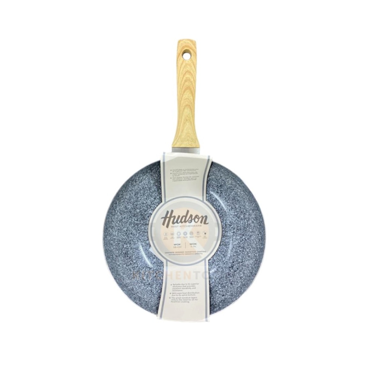 Foto 5 pulgar | Wok Sarten Aluminio 28 Cm Hudson Granito Antiadherente