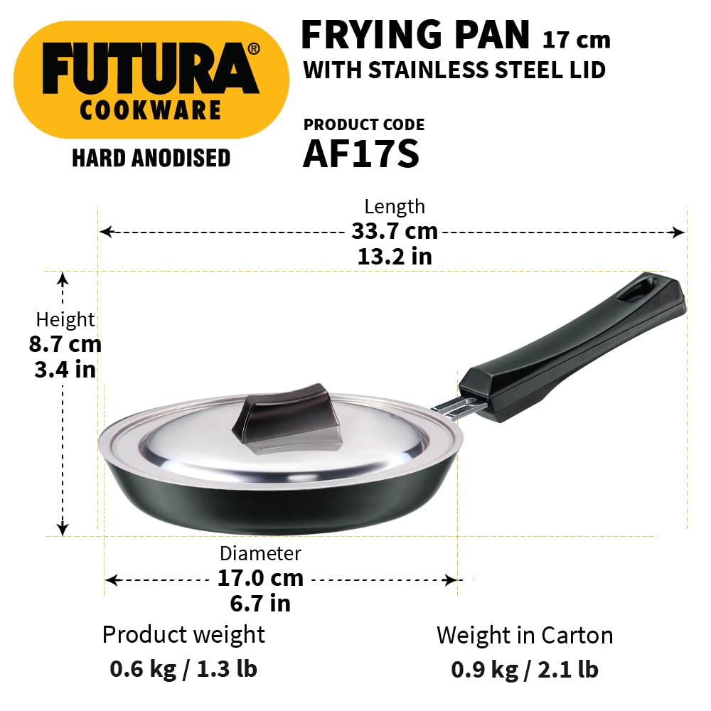 Foto 3 | Sartén Hawkins Futura Dura Anodizada De 18 Cm Con Tapa - Venta Internacional.