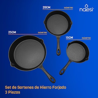 Foto 6 | Set 3 Sartenes Hierro Forjado Naesi An401