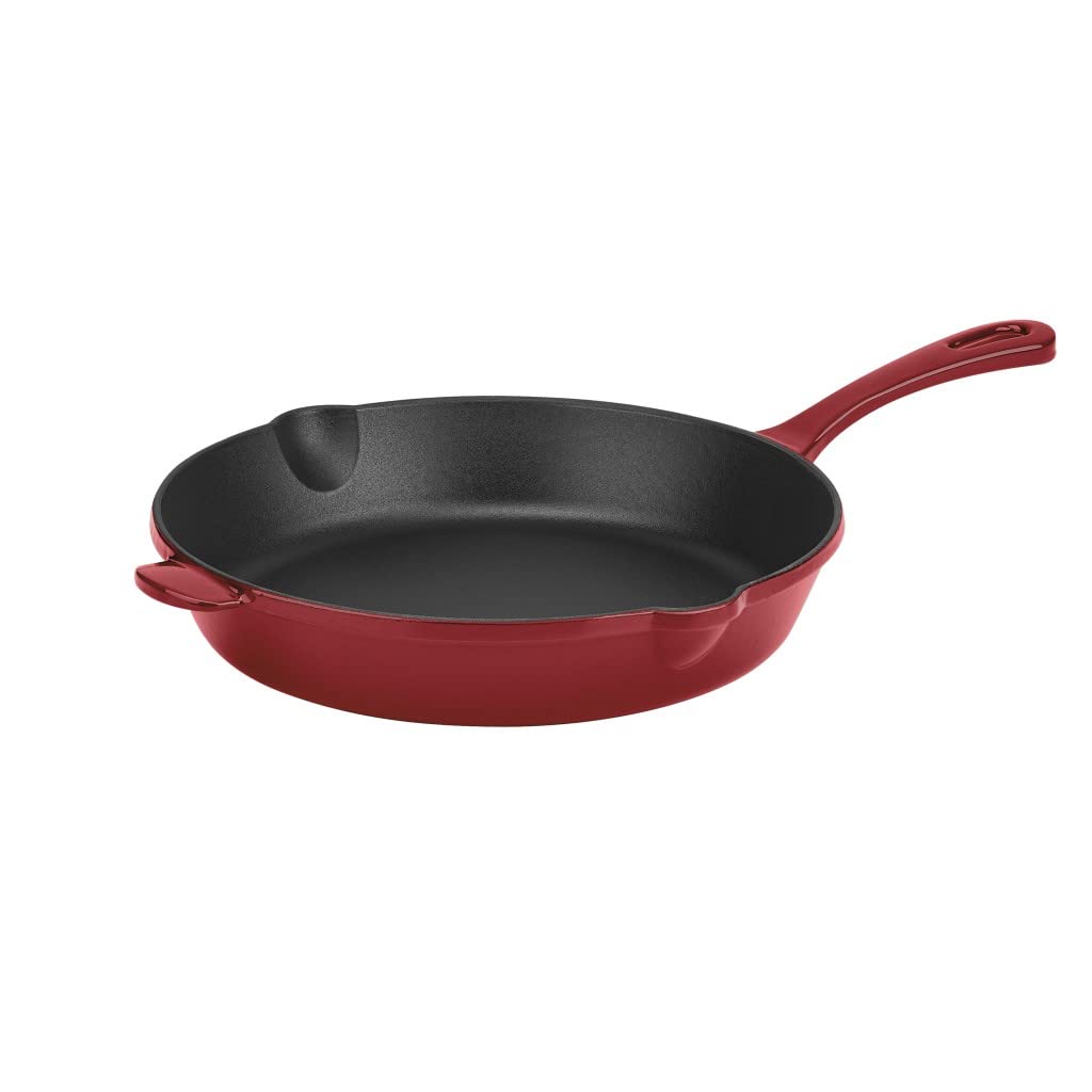 Sartén Cuisinart Chef's Classic De Hierro Fundido Esmaltado, 25 Cm, Color Rojo - Venta Internacional.