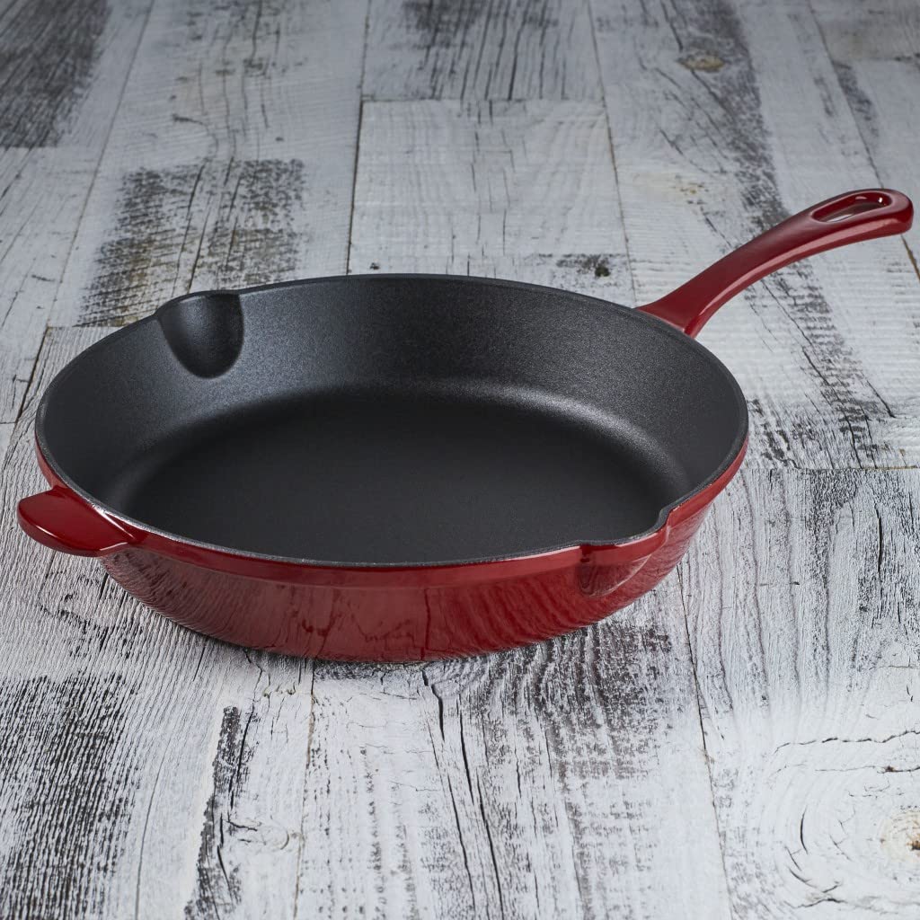 Foto 5 | Sartén Cuisinart Chef's Classic De Hierro Fundido Esmaltado, 25 Cm, Color Rojo - Venta Internacional.