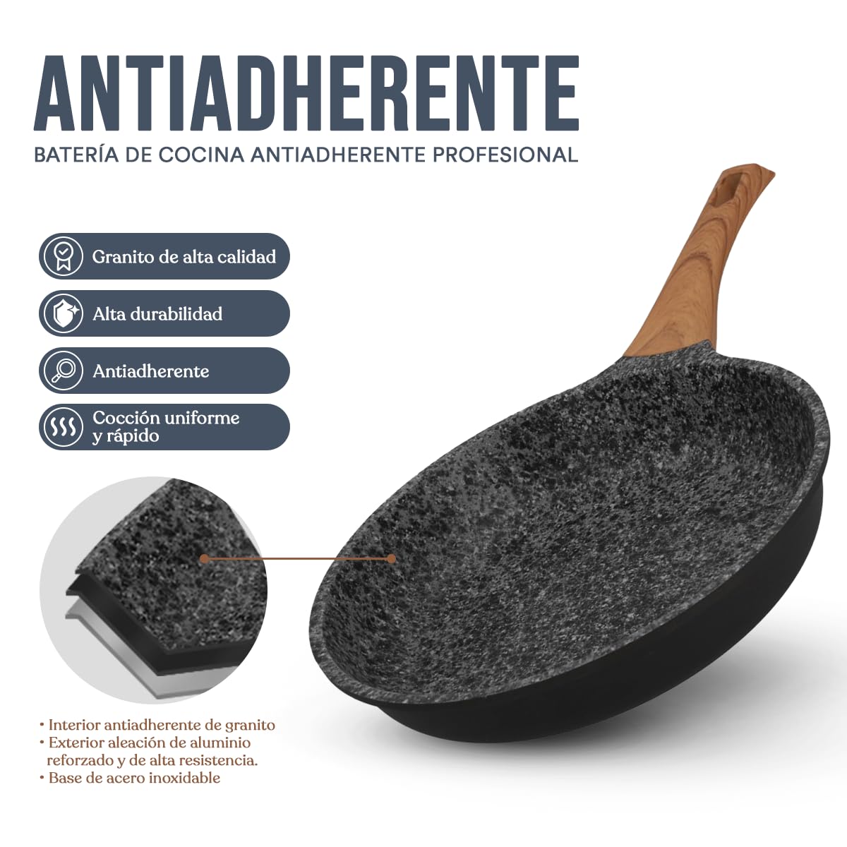 Foto 6 pulgar | Sartén Kochstelle con Revestimiento Antiadherente 10 cm Negro - Venta Internacional
