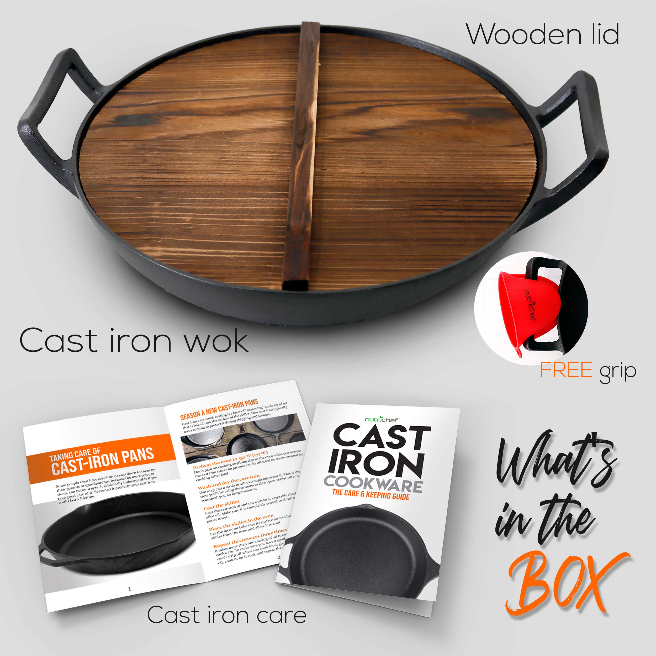 Foto 7 | Wok Nutrichef De Hierro con Tapa-Venta Internacional