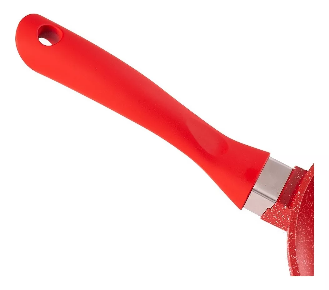 Foto 4 pulgar | Sartén Antiadherente Marmoleado 24 cm Aluminio Hot Spot Rojo