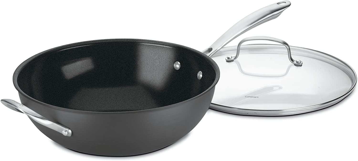 Stir-Fry Wok Cuisinart GG26-30H Greengourmet de 30 cm con Cubierta de Cristal - Venta Internacional