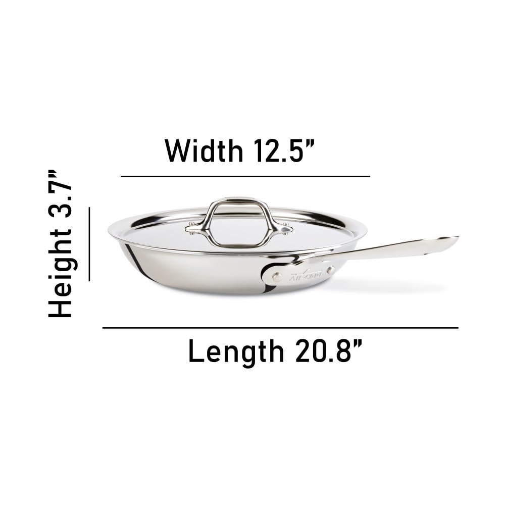 Foto 8 pulgar | Sartén All-clad D3 De Acero Inoxidable 30 Cm Con Tapa Plateada - Venta Internacional.