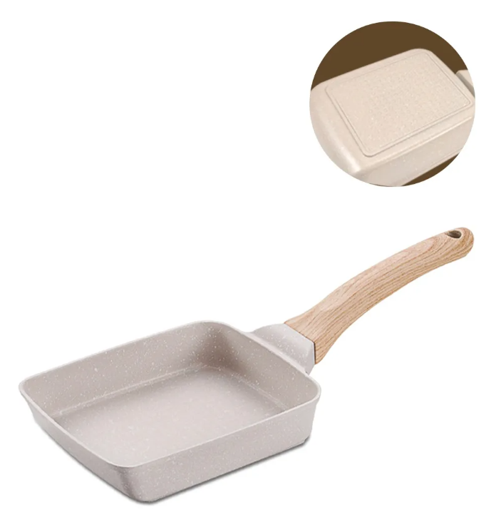 Foto 2 pulgar | Sartén Antiadherente Xtellar Huevo Cuadrado Beige Madera