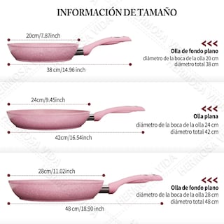 Foto 3 | Set de Sartenes Xtellar Antiadherentes Rosa 3 Piezas