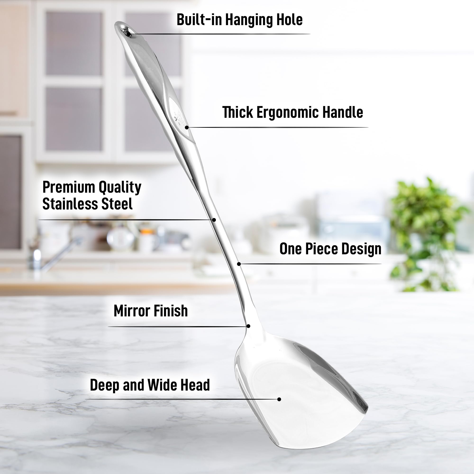 Foto 4 pulgar | Espátula Para Wok Zulay Kitchen, Acero Inoxidable, Metal, 37,6 Cm De Largo - Venta Internacional.