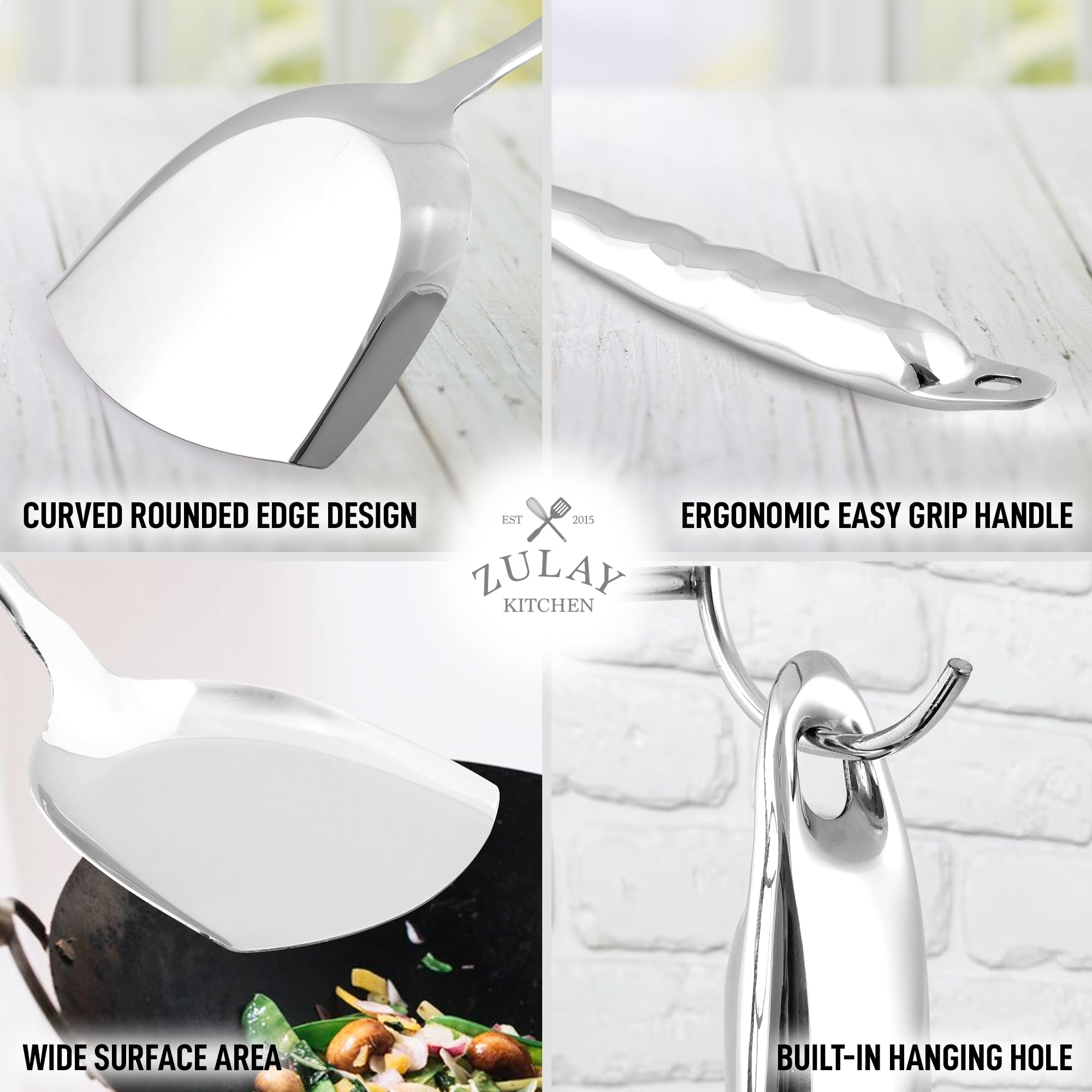 Foto 5 | Espátula Para Wok Zulay Kitchen, Acero Inoxidable, Metal, 37,6 Cm De Largo - Venta Internacional.