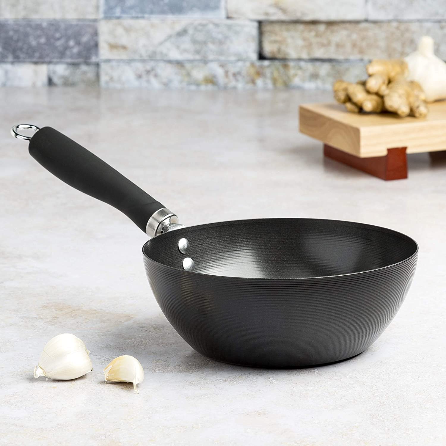 Foto 8 pulgar | Wok Ecolution De Acero Al Carbono Antiadherente De 8 Pulgadas Con Mango Suave Al Tacto - Venta Internacional.