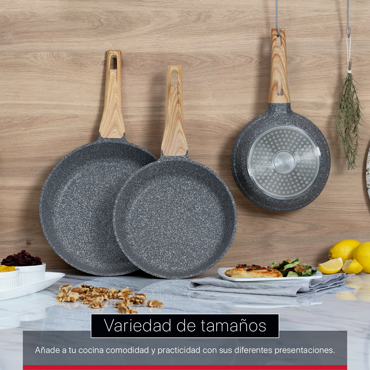Foto 7 | Sartén Cookify De Mármol 24 Cm Gris, Antiadherente, Libre De Pfoa