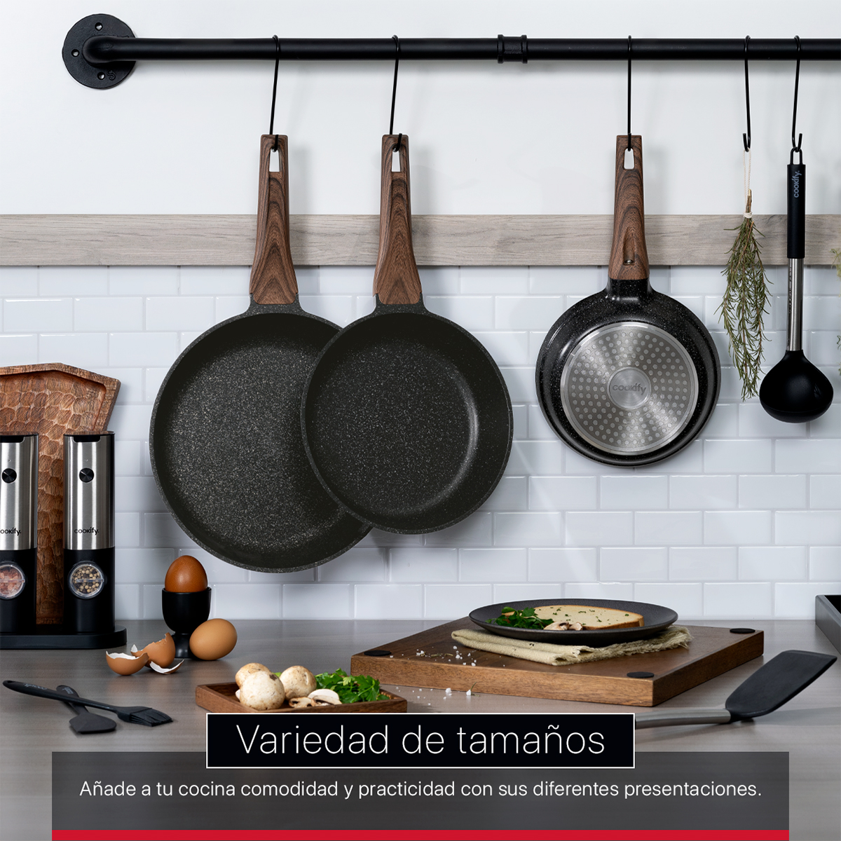 Foto 7 | Sartén Cookify De Mármol 28 Cm Negro, Antiadherente, Libre De Pfoa