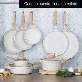 Foto 8 | Set de Sartenes y Crepera Cookify de Mármol 20/ 24/ 28 cm Beige Antiadherente Libre de PFOA