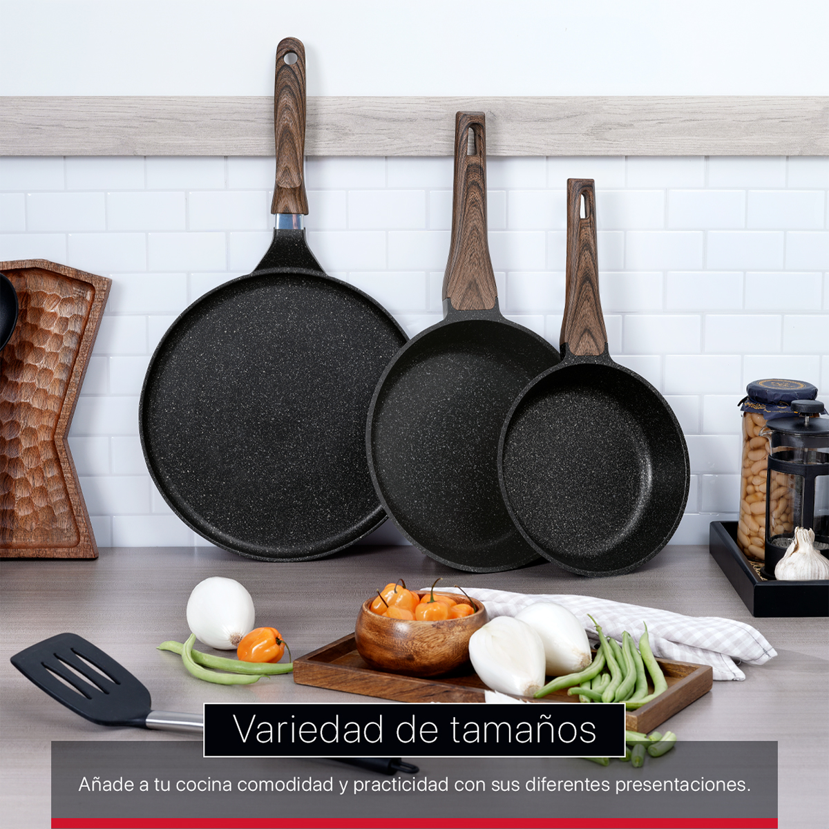 Foto 7 | Set De Sartenes Y Crepera Cookify  20/ 24/ 28 Cm Negro, Antiadherente, Libre De Pfoa