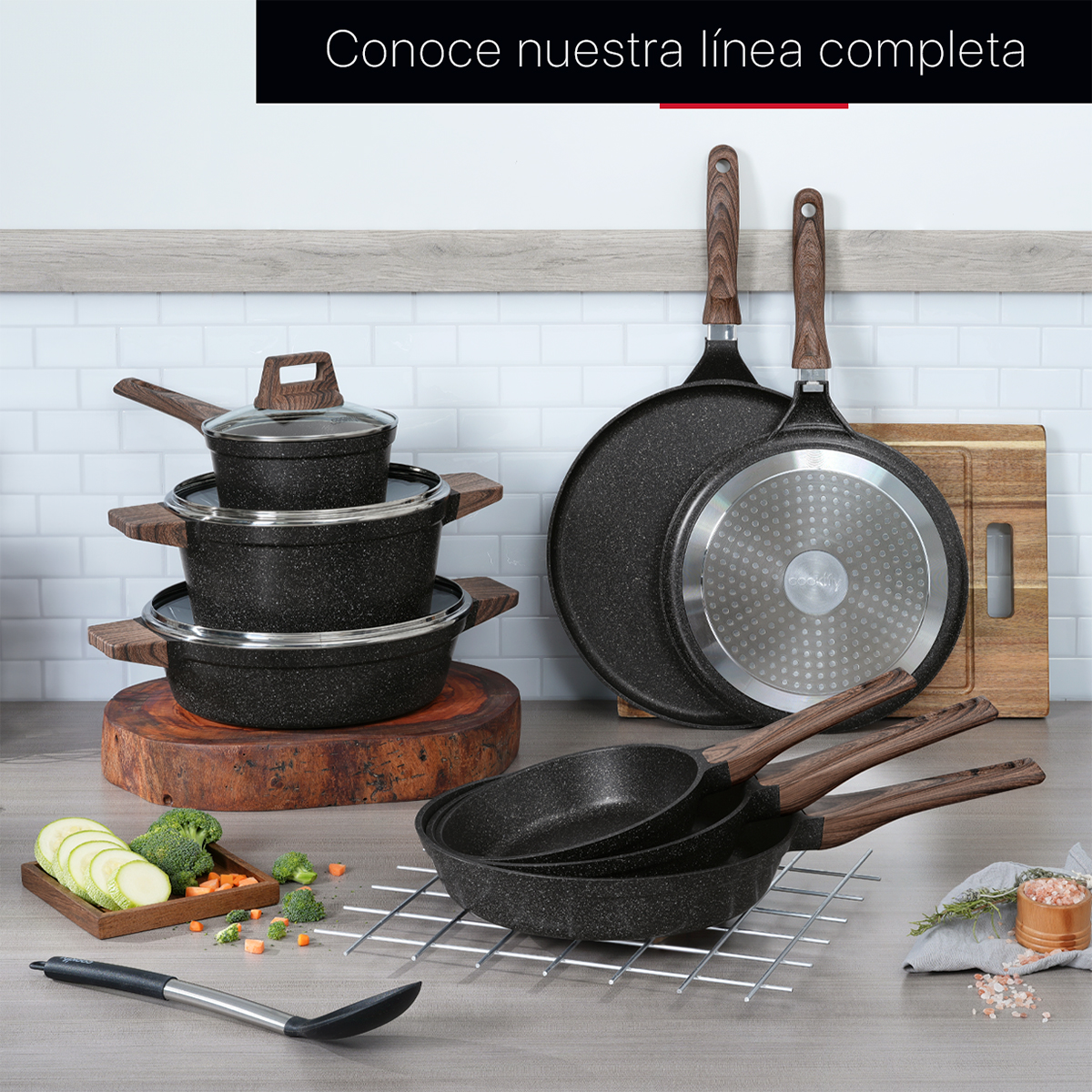 Foto 9 pulgar | Set De Sartenes Y Crepera Cookify  20/ 24/ 28 Cm Negro, Antiadherente, Libre De Pfoa