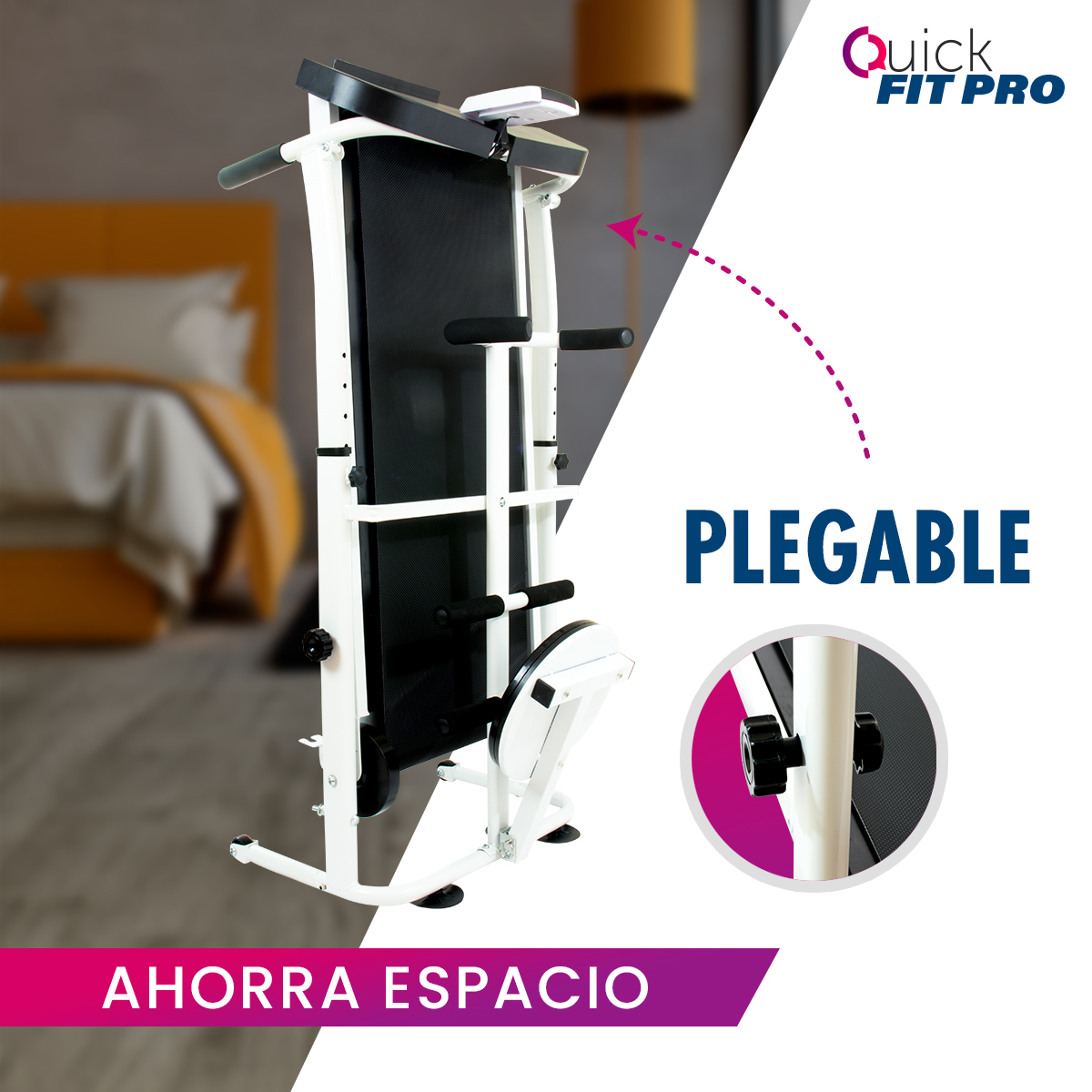 Foto 3 | Caminadora Mecánica 4 en 1 TV Ofertas Quick Fit Pro Blanca Plegable