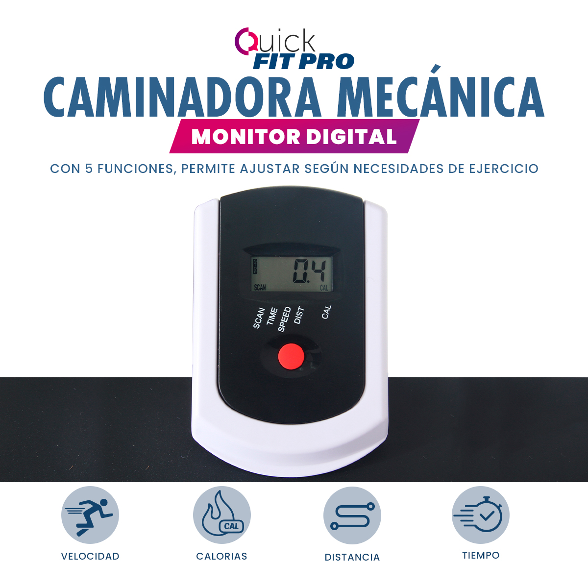 Foto 7 | Caminadora Mecánica 4 en 1 TV Ofertas Quick Fit Pro Blanca Plegable