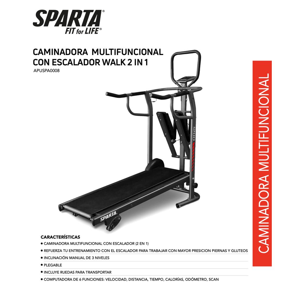 Foto 3 pulgar | Caminadora Manual Multifuncional Con Escalador Sparta Fitness