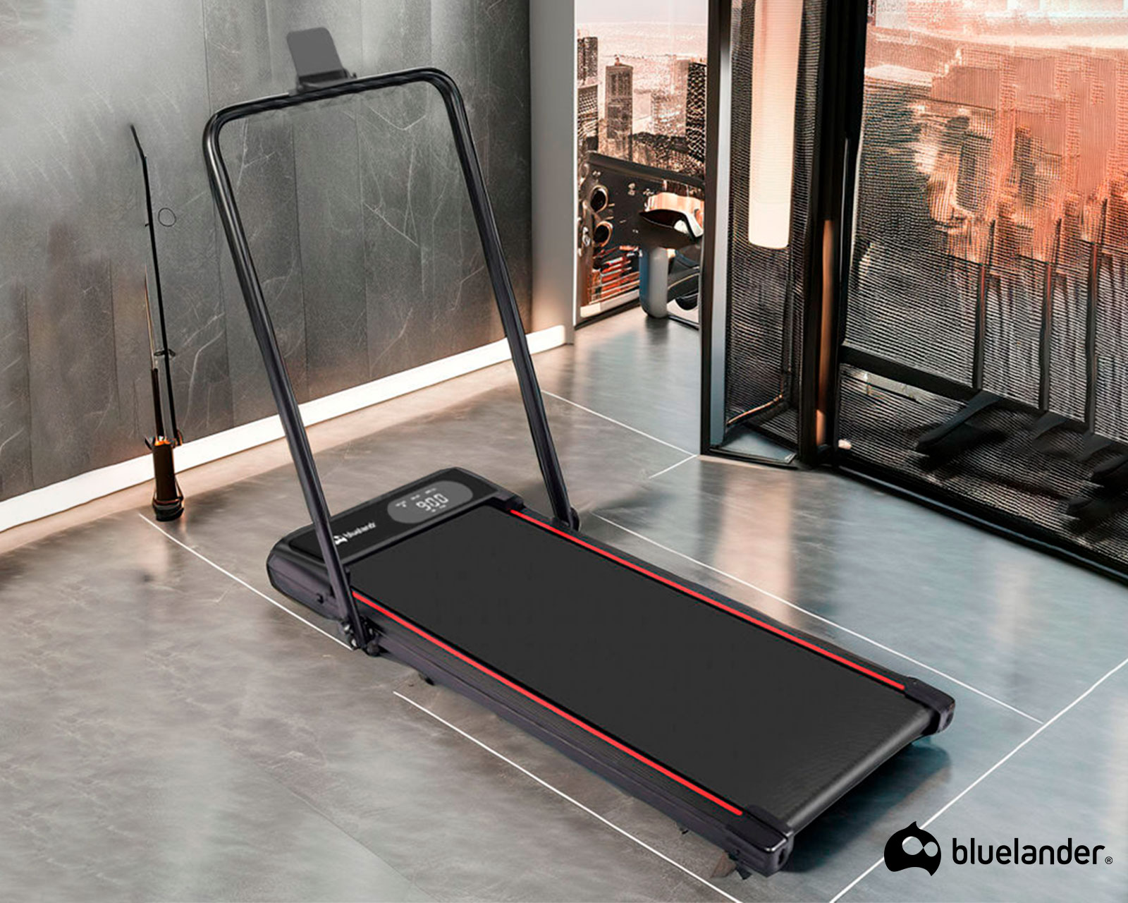 Foto 3 | Caminadora Eléctrica Bluelander Negra Plegable con Asa y Pantalla Digital