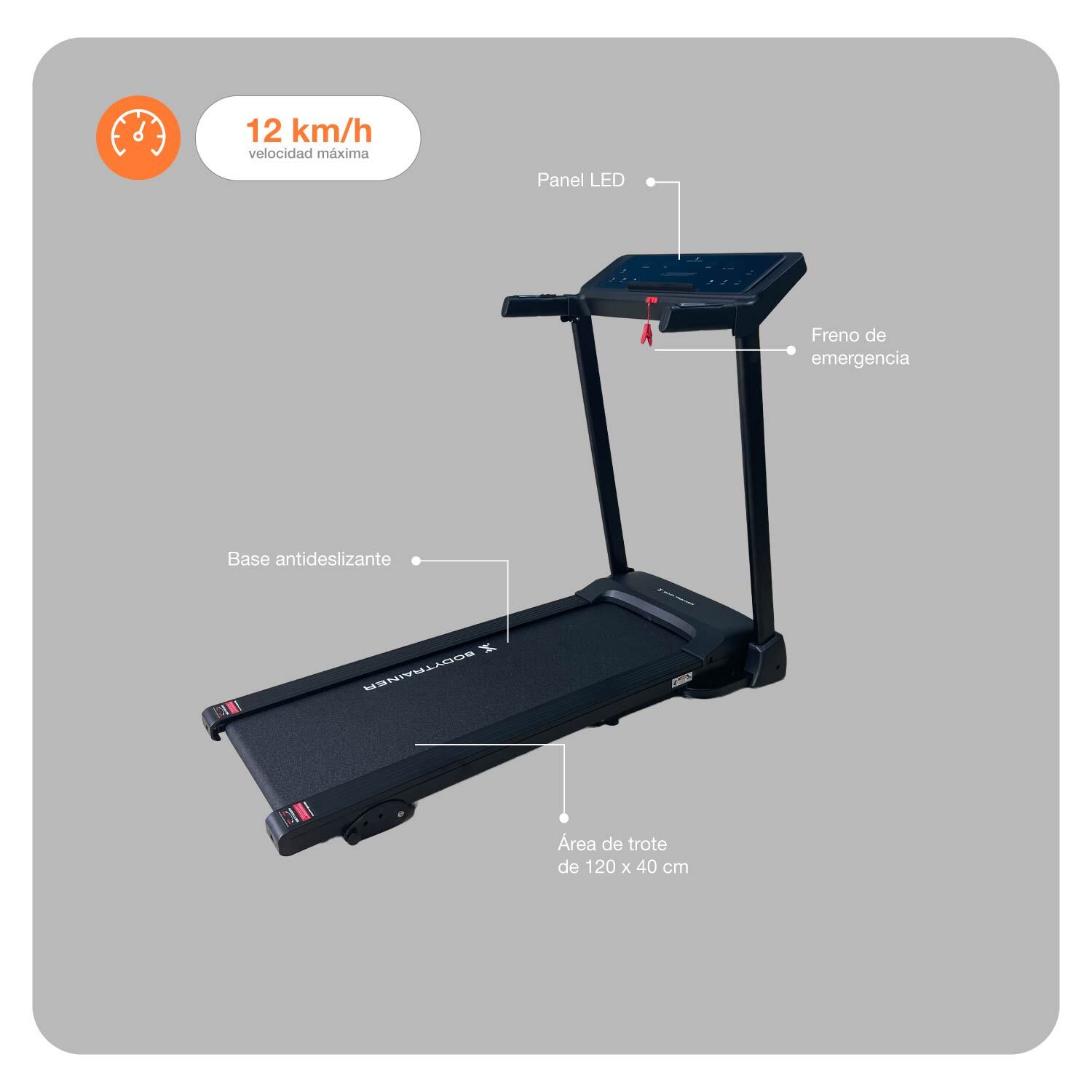 Foto 5 pulgar | Caminadora Eléctrica Bodytrainer Btru-850 Plegable Con Panel Led
