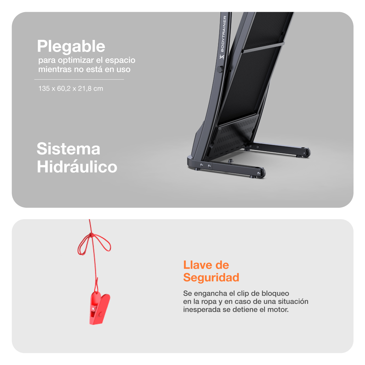 Foto 9 pulgar | Caminadora Eléctrica Plegable Bodytrainer B2-400 Con Display Led Y Medidor De Pulsaciones