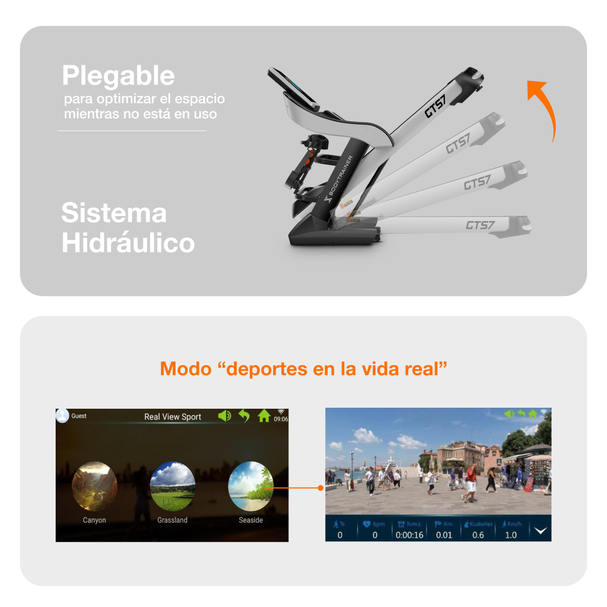 Foto 5 | Caminadora Eléctrica Plegable Bodytraine YP-GTS7 con Pantalla Táctil Wifi y Bluetooth