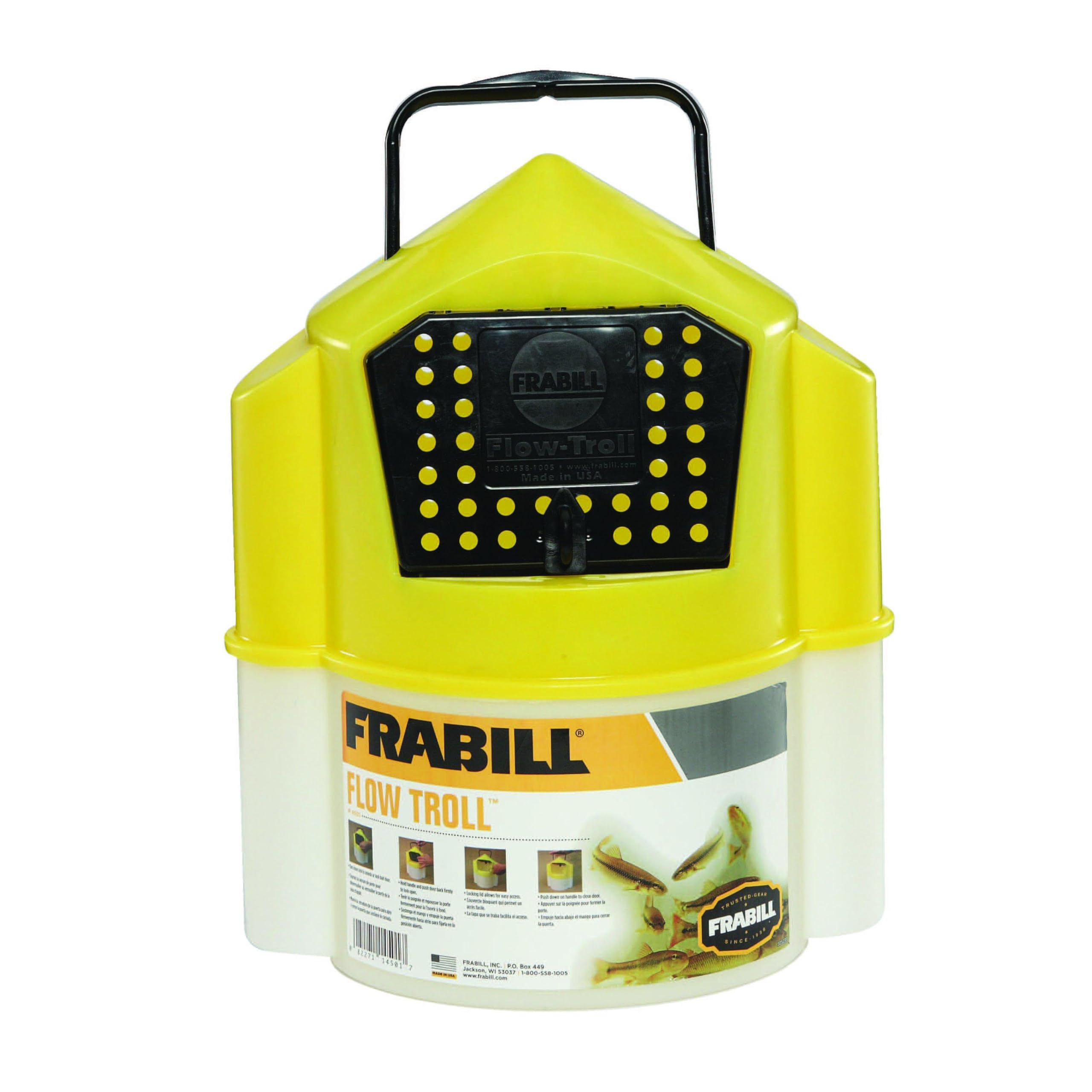 Foto 2 pulgar | Recipiente Para Cebo Frabill Flow Troll 6l, Color Amarillo/blanco - Venta Internacional.