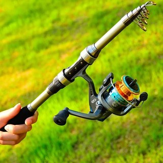 Foto 3 | Kit Pesca 1.8m Caña Carrete Señuelo Accesorio Bolsa Completo Esi-5563-1 Dorado