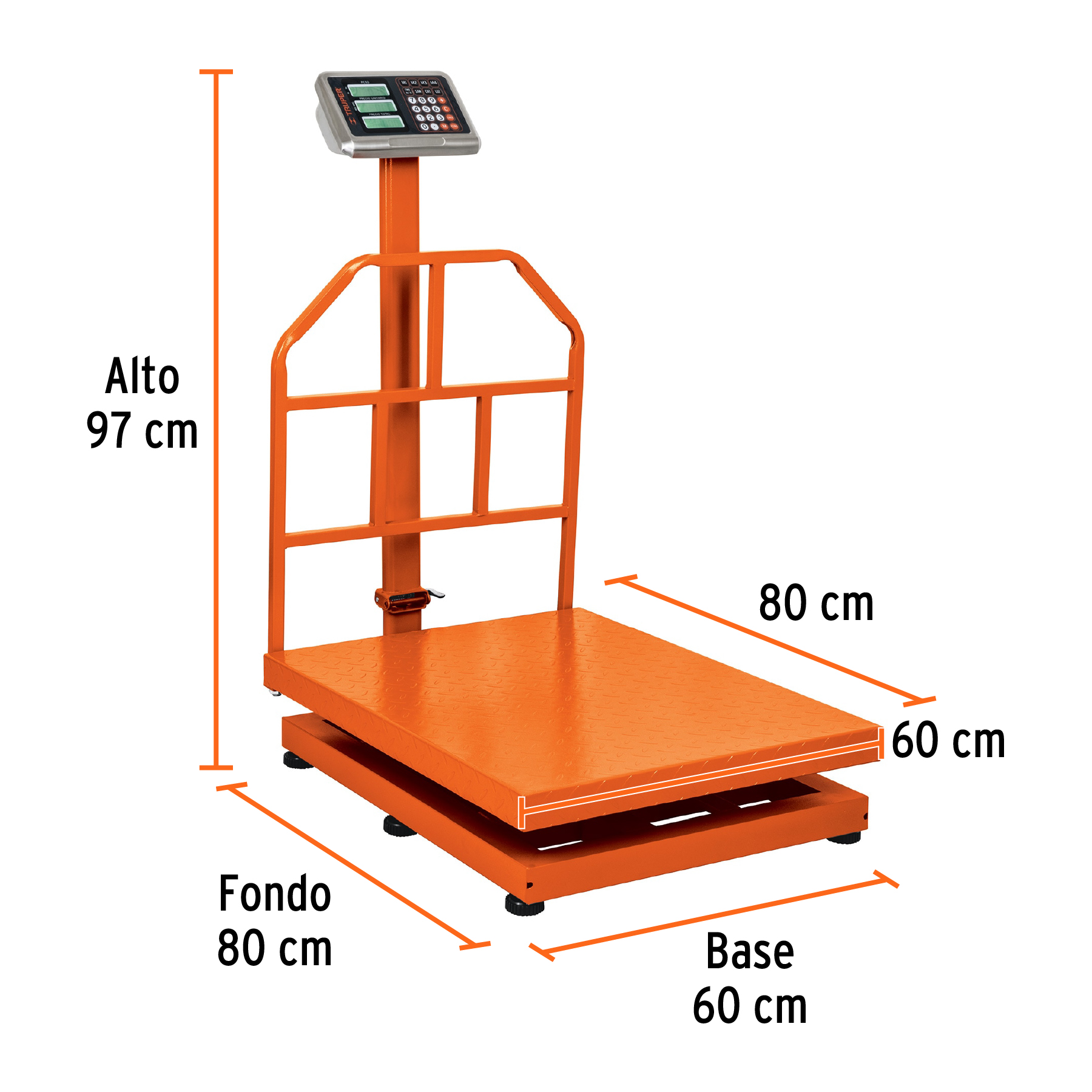 Foto 4 pulgar | Báscula Digital de Plataforma Truper BAS-500PLA color Naranja