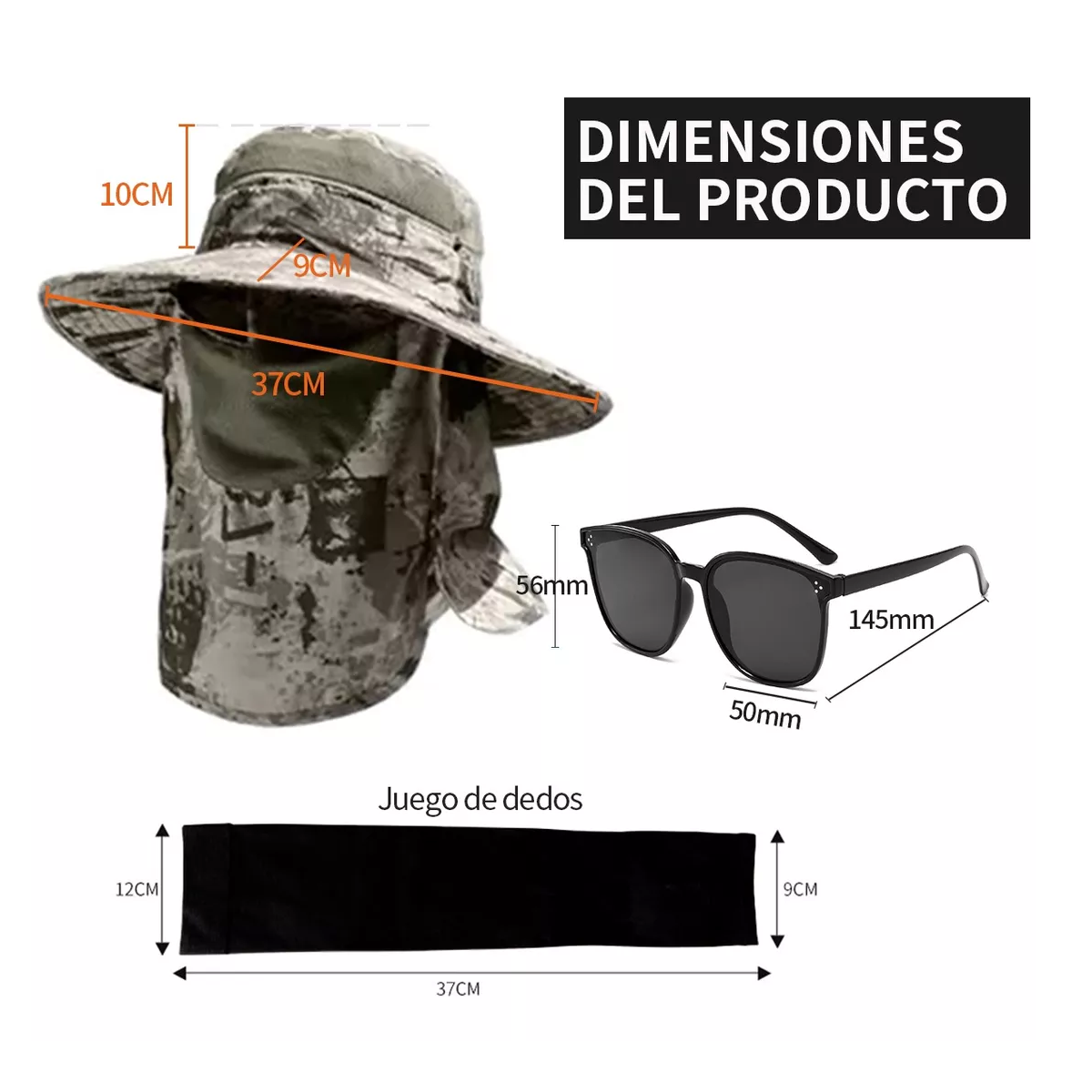 Foto 4 pulgar | 3pz Gorra Pesca Viseras Unisex 360° Anti-uv +manga Y Gafa Eo Safe Imports Esi-15433 Multicolor