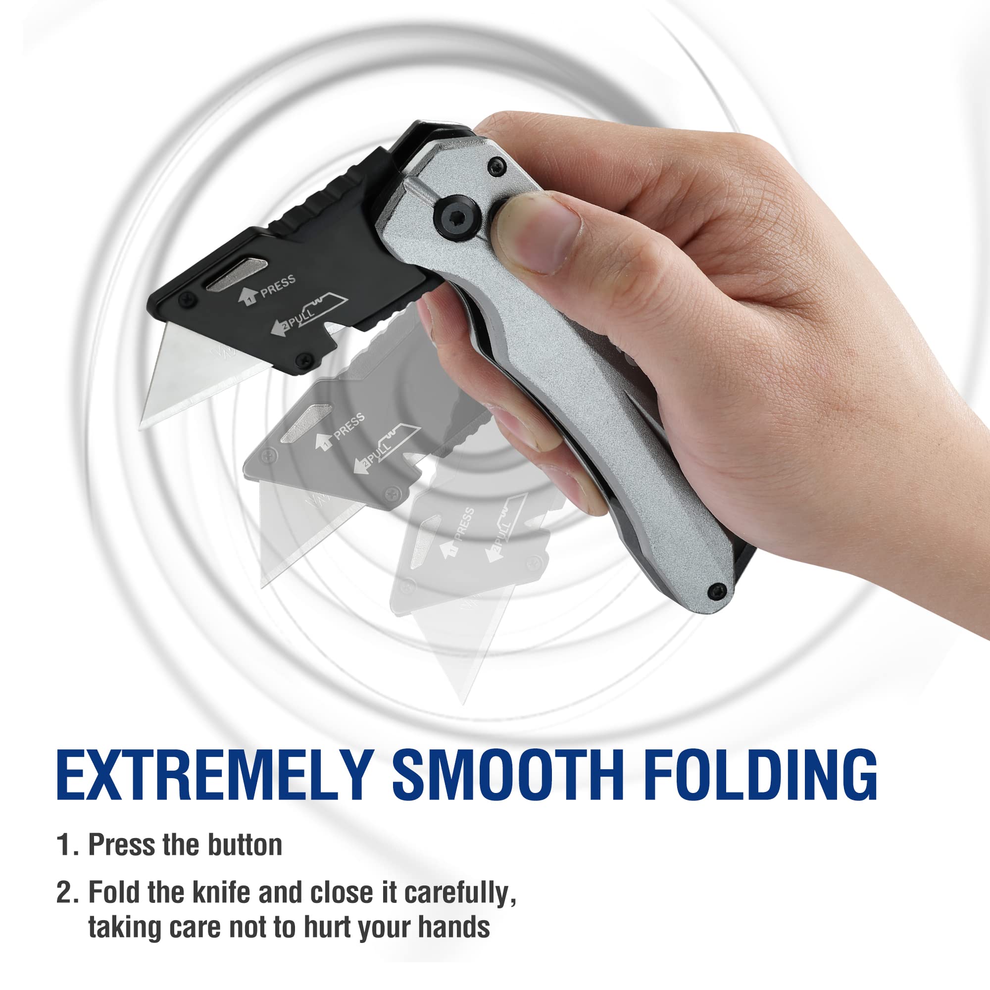 Foto 5 pulgar | Cuchillo Utilitario Plegable Workpro Heavy Duty Metal Con 10 Hojas - Venta Internacional.