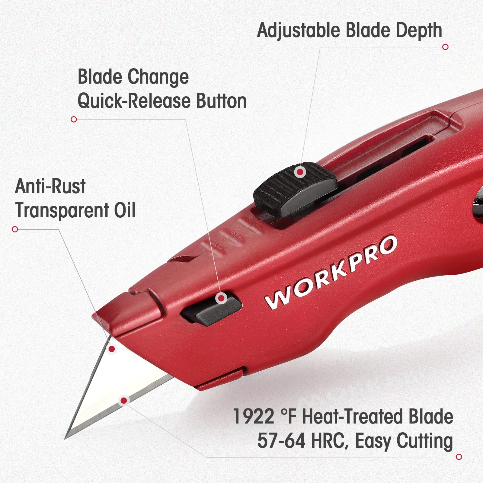 Foto 3 pulgar | Navaja Multiusos Workpro Premium Retráctil Con 10 Hojas - Venta Internacional.