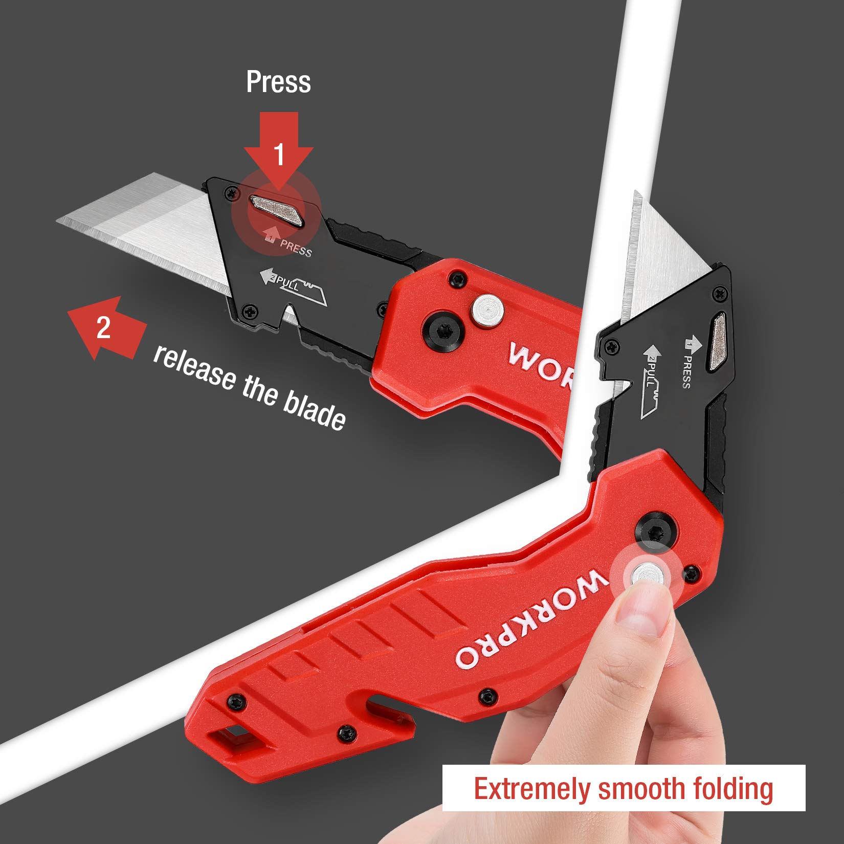 Foto 2 | Cuchillo Utilitario Plegable Workpro Quick Change Con 10 Cuchillas - Venta Internacional.