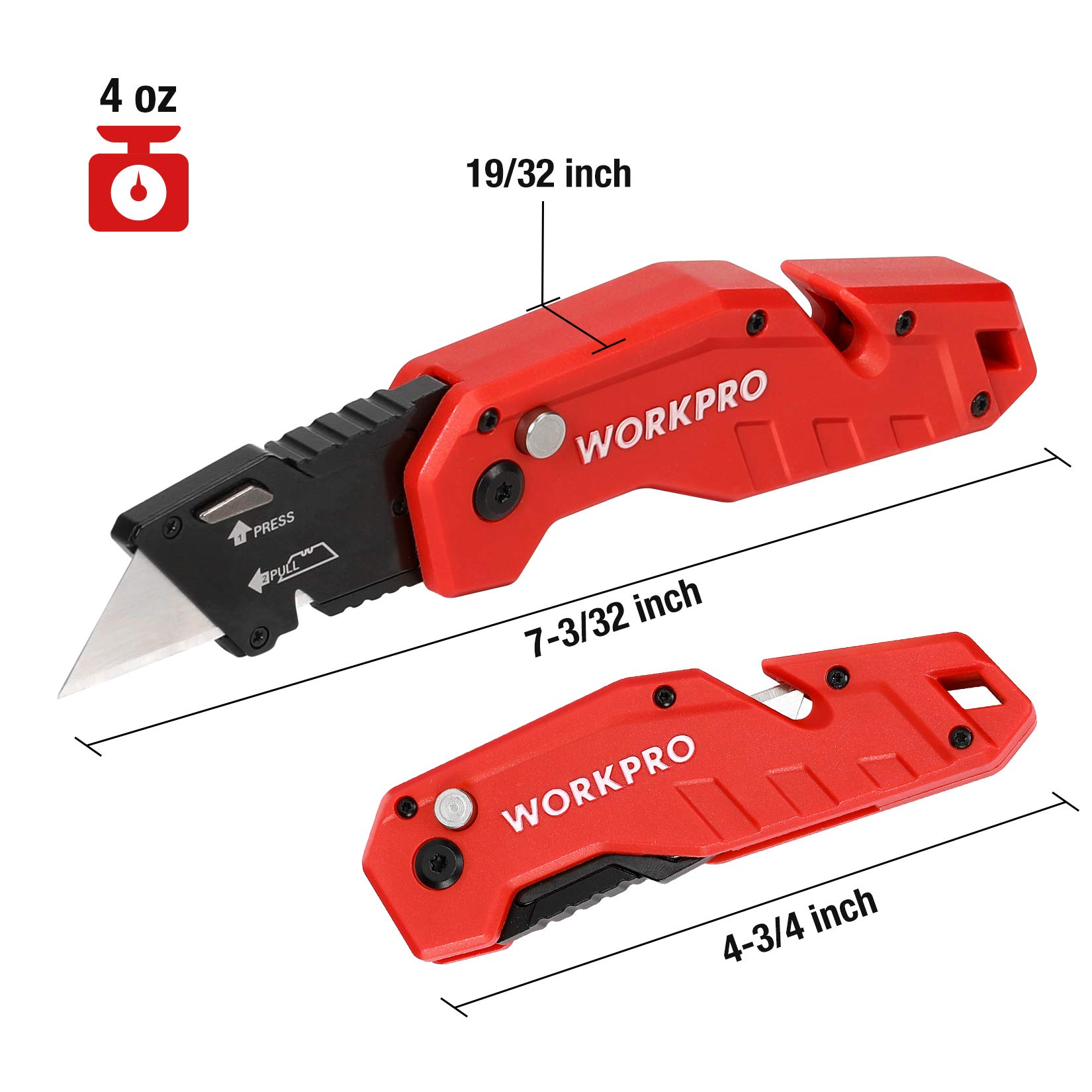 Foto 4 | Cuchillo Utilitario Plegable Workpro Quick Change Con 10 Cuchillas - Venta Internacional.