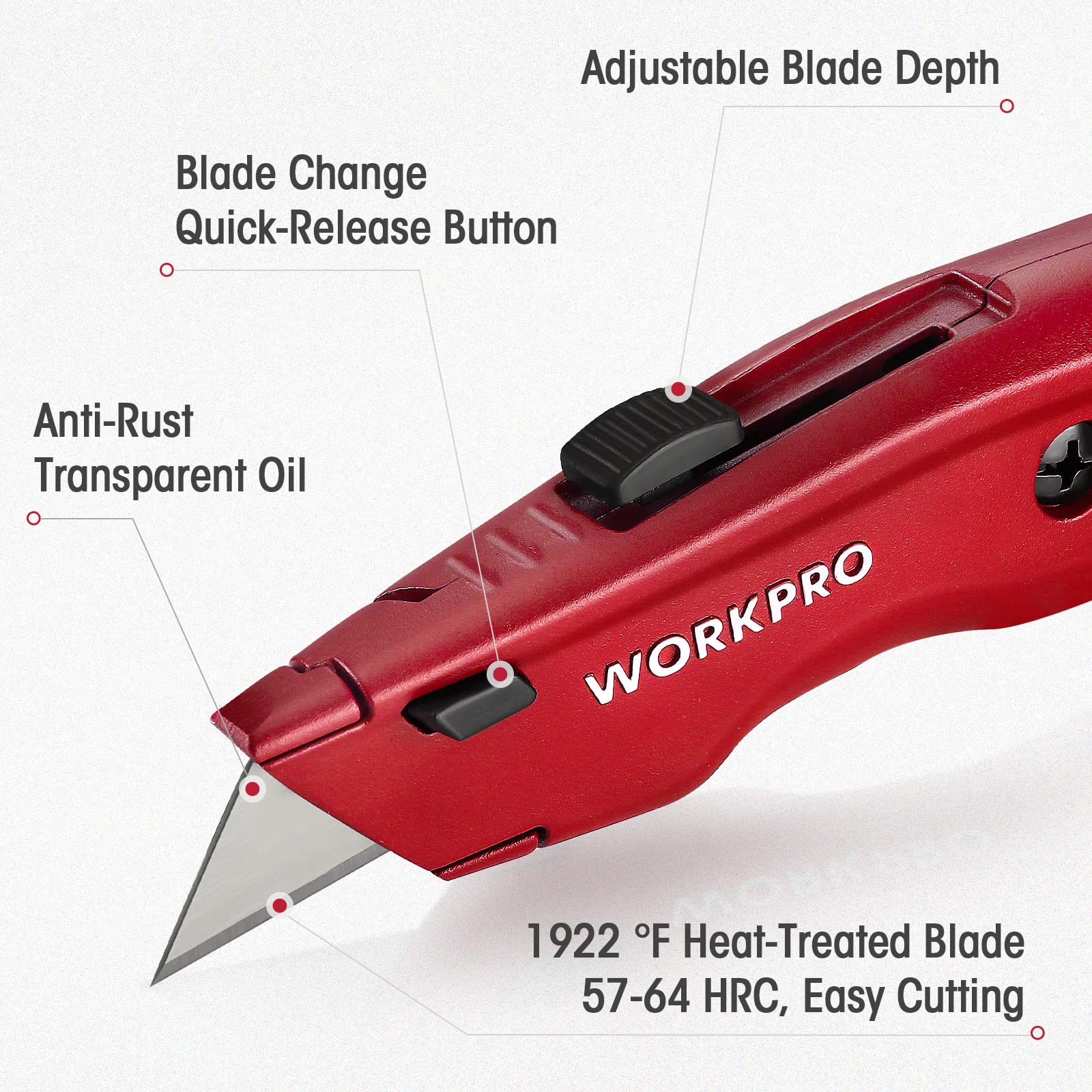 Foto 3 pulgar | Navaja Multiusos Workpro Premium Retráctil Totalmente Metálica, 3 Unidades - Venta Internacional.