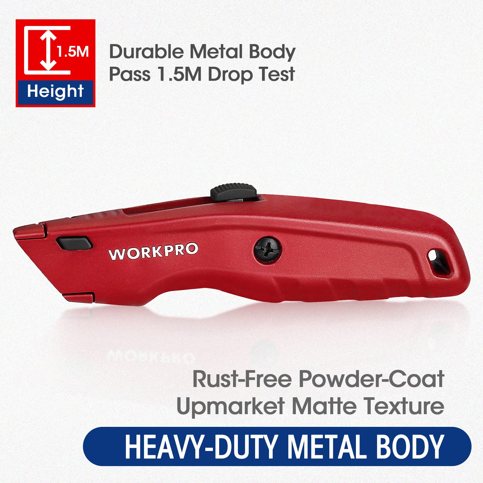 Foto 4 pulgar | Navaja Multiusos Workpro Premium Retráctil Totalmente Metálica, 3 Unidades - Venta Internacional.