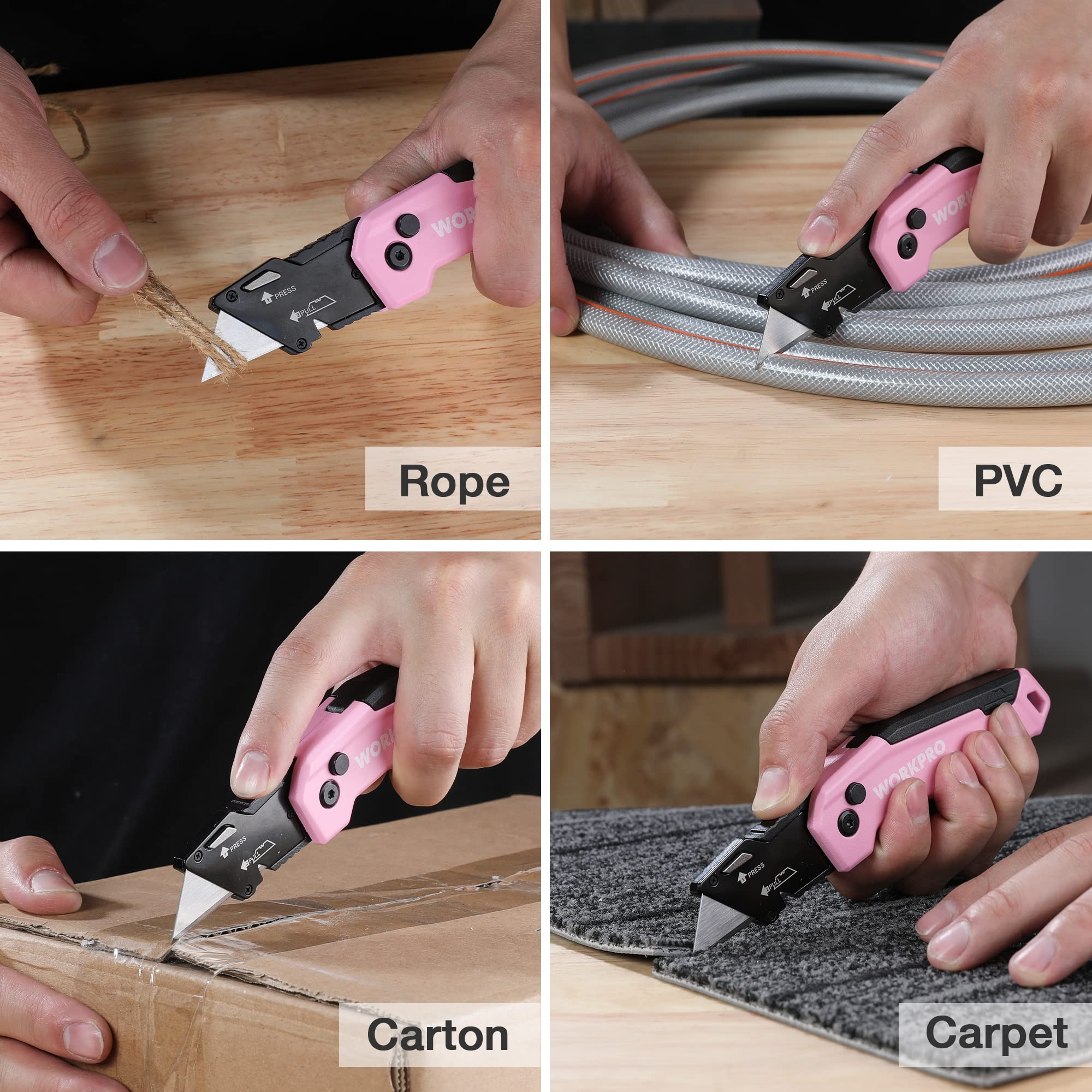 Foto 8 pulgar | Navaja Multiusos Plegable Workpro Quick Change Con Almacenamiento De Cuchillas - Venta Internacional.