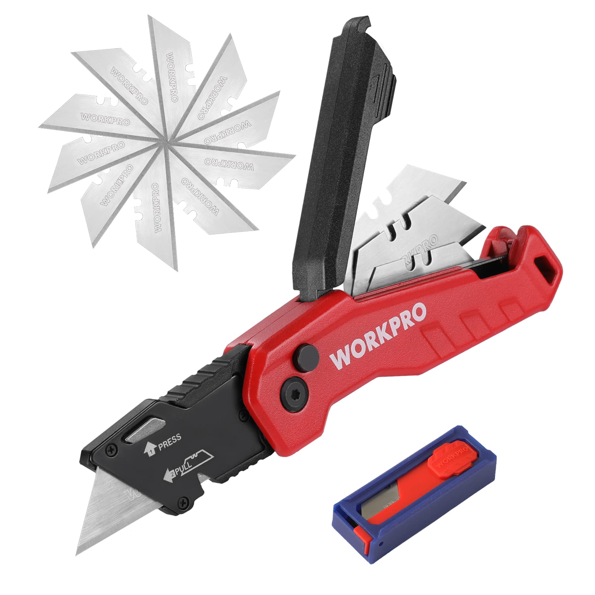 Foto 1 | Navaja Multiusos Plegable Workpro Quick Change Con Almacenamiento De Cuchillas - Venta Internacional.